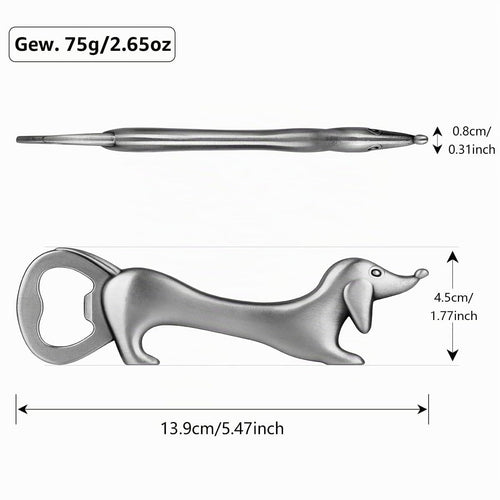 LKKCHER Niedlich Dackel Geschenke, Lustig Dackel Flaschenöffner, Dackel öffner Deko Dackel, Geburtstagsgeschenk Weihnachten Valentinstag Dackel Geschenke für Männer Frauen Dackel Fans, Silber