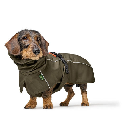 HUNTER NORDBY Dackel-Hundemantel, Oliv, Größe 33