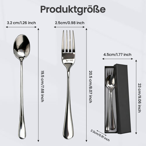 WALLFID Dackel-Besteckset: Löffel und Gabel, 19,5 cm