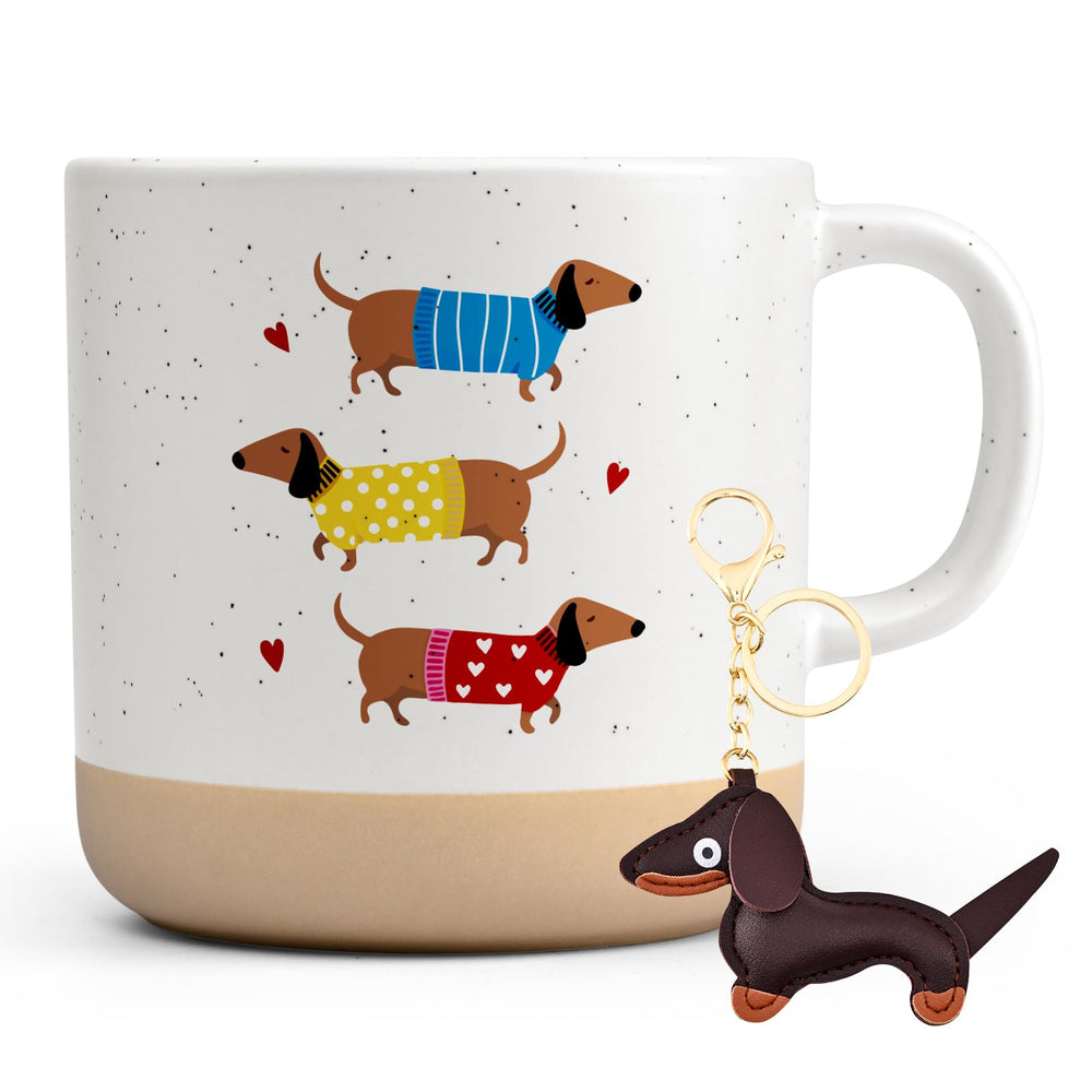 Dackel-Tasse in Beige, 360 ml von Joymaking