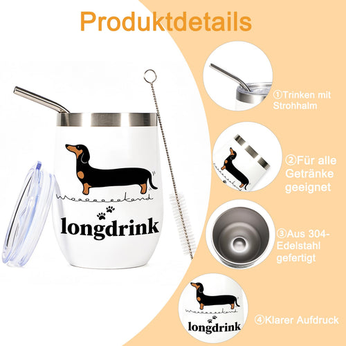 trabag Dackel-Thermobecher mit Deckel, 350 ml