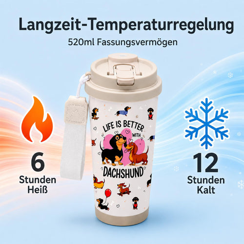 Velvahue Dackel-Thermobecher, 520 ml