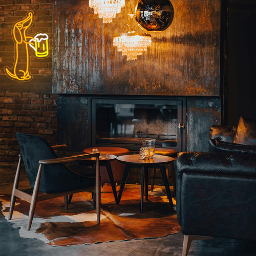 LMSIGNLY Dachshund Neon Schild für Wand Dekor Dackel LED Neon Licht Bar Neon Lichter Bier LED Neon Schilder für Haustier Shop Bar Pub Party Hund Liebhaber Dackel Geschenke Dachshund Christmas Decor