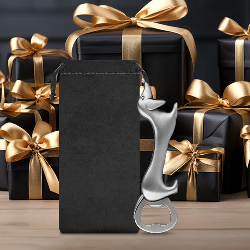 LKKCHER Niedlich Dackel Geschenke, Lustig Dackel Flaschenöffner, Dackel öffner Deko Dackel, Geburtstagsgeschenk Weihnachten Valentinstag Dackel Geschenke für Männer Frauen Dackel Fans, Silber