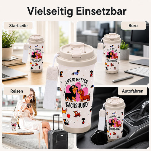 Velvahue Dackel-Thermobecher, 520 ml
