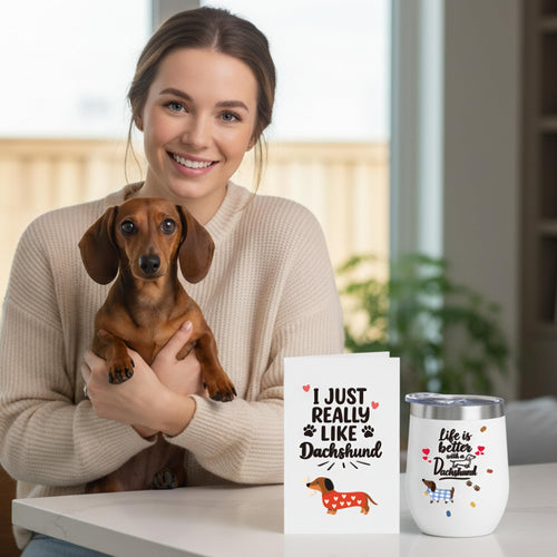 Festivora Dackel-Geschenkset mit Becher und Accessoires