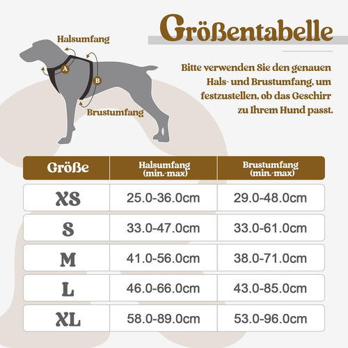 rabbitgoo Hundegeschirr mit Griff, Schwarz, Größe S