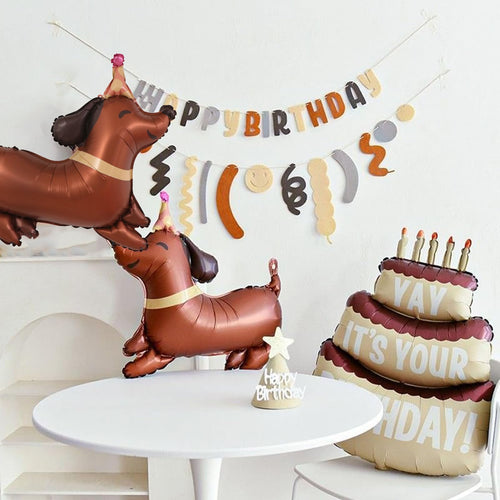 Gleemix 2 Stk Ballon Dackel, 3D Folienballon Dackel, Riesenballon Tier, Hunde Geburtstag Luftballons, Kindergeburtstag Party Ballon Deko für Jungen, Mädchen, Hunde Geburtstag