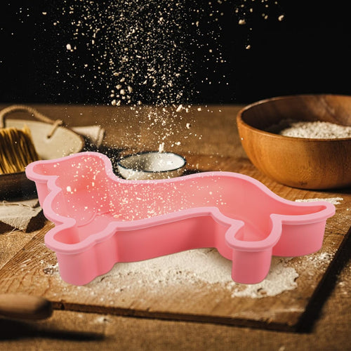 2 Stück Silikon-Kuchenform in Dackel-Hundeform Dackel Backform für Kuchen Muffin Laib Brot Toast Mousse Scone Cocktails Whisky Eiswürfelschale Tabletts Schokoladeform Keks Kuchendekoration