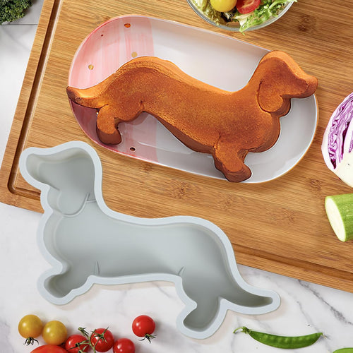 2 Stück Silikon-Kuchenform in Dackel-Hundeform Dackel Backform für Kuchen Muffin Laib Brot Toast Mousse Scone Cocktails Whisky Eiswürfelschale Tabletts Schokoladeform Keks Kuchendekoration