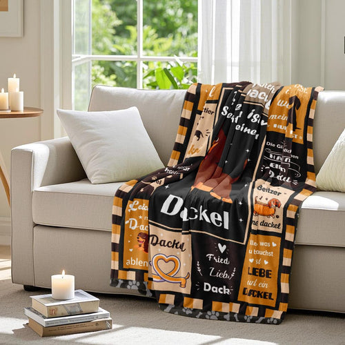 Bawzoey Dackel-Kuscheldecke, 150 × 130 cm
