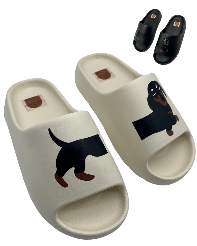 frechdachshund Dackel-Badelatschen, beige, Größe 36–37