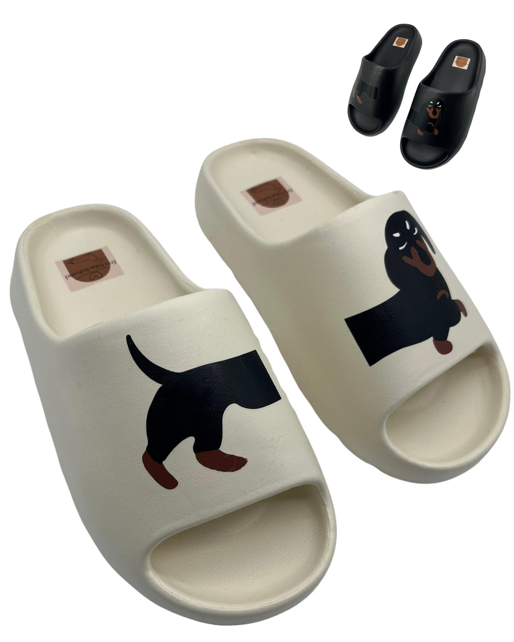 frechdachshund Dackel-Badelatschen, beige, Größe 36–37
