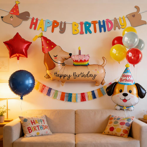 Dackel-Ballonset Happy Birthday von DuoLiAnLiang