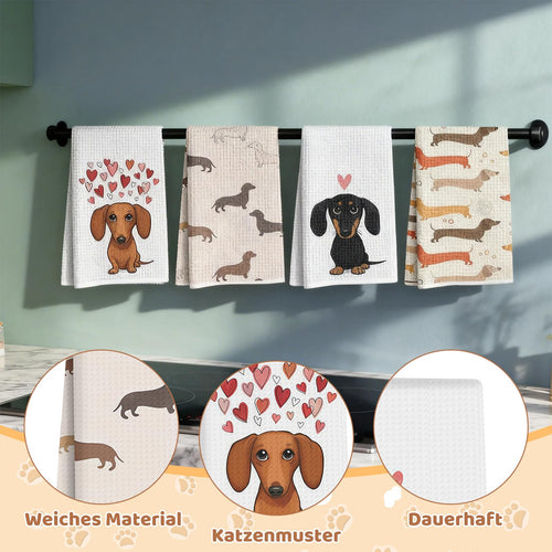 Dackel-Geschirrtücher – 4er-Set, 40 × 60 cm von RgitFzi