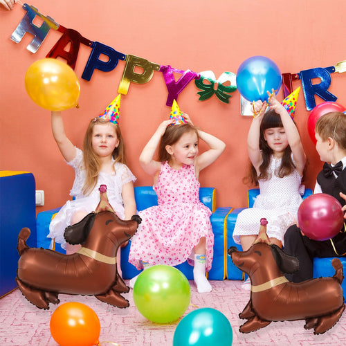 Gleemix 2 Stk Ballon Dackel, 3D Folienballon Dackel, Riesenballon Tier, Hunde Geburtstag Luftballons, Kindergeburtstag Party Ballon Deko für Jungen, Mädchen, Hunde Geburtstag