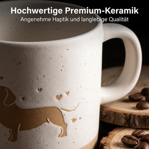 PIujsym Dackel-Tasse mit Gravur, 360 ml