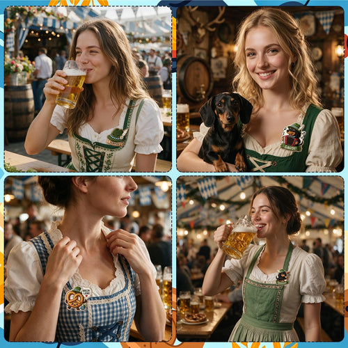 Dackel-Oktoberfest-Anstecker – 12er-Set