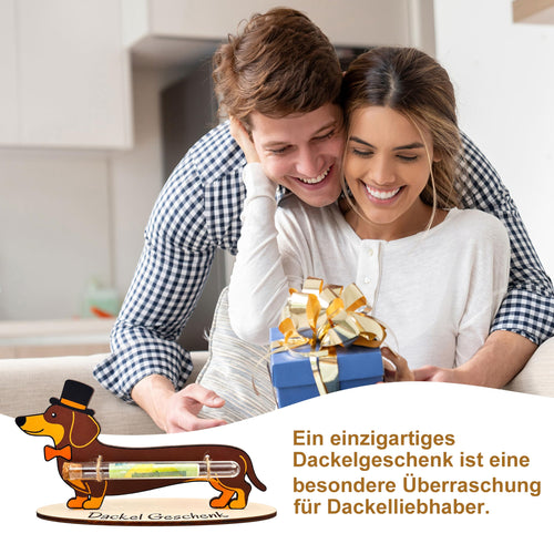 Yezirzax Dackel-Geldgeschenk aus Holz mit Geldröhrchen