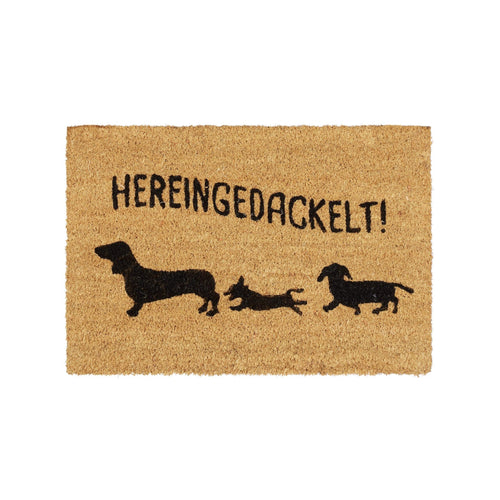 Relaxdays Kokos-Fußmatte „Hereingedackelt“
