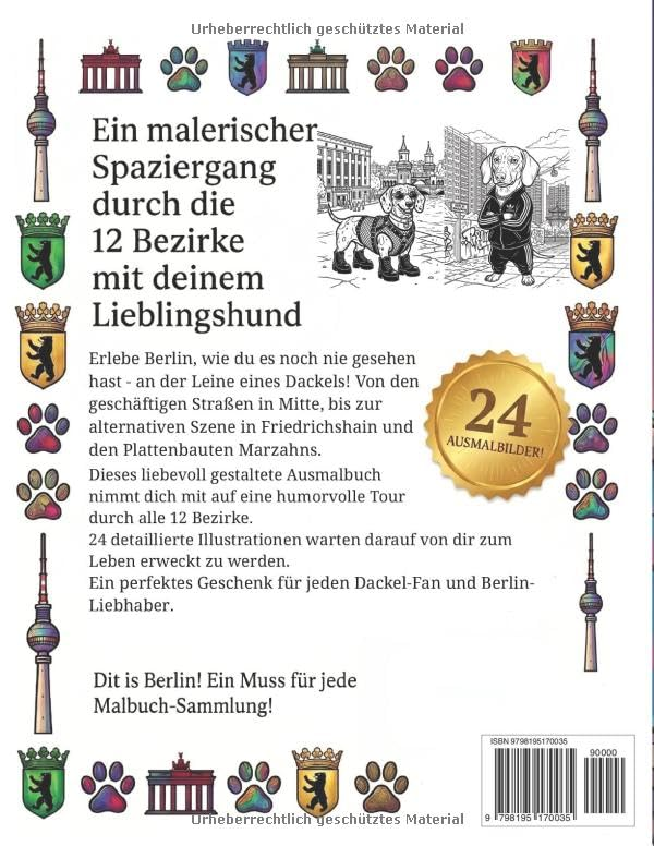 Buchrückseite: Malreise durch die zwölf Berliner Bezirke