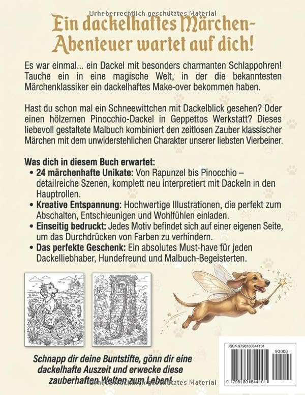 Es war einmal ein Dackel – Buchrückseite