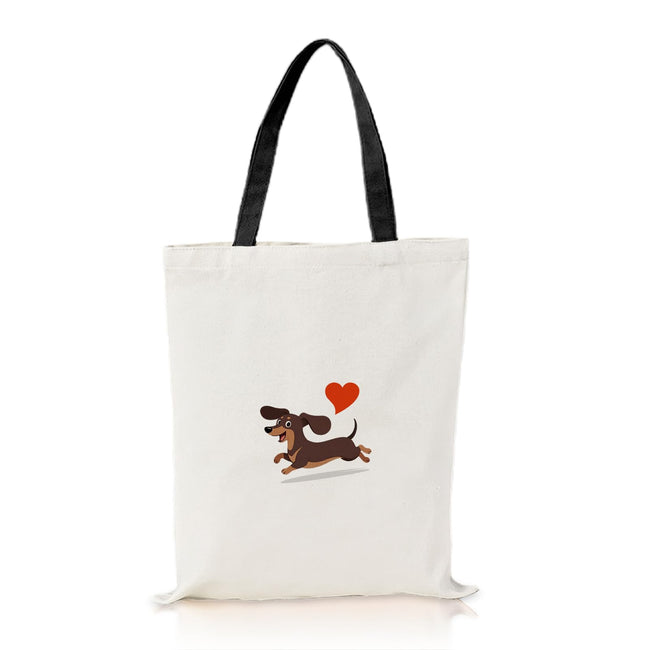 Snyvpra Tasche mit Dackelmotiv, ca. 35 × 40 cm