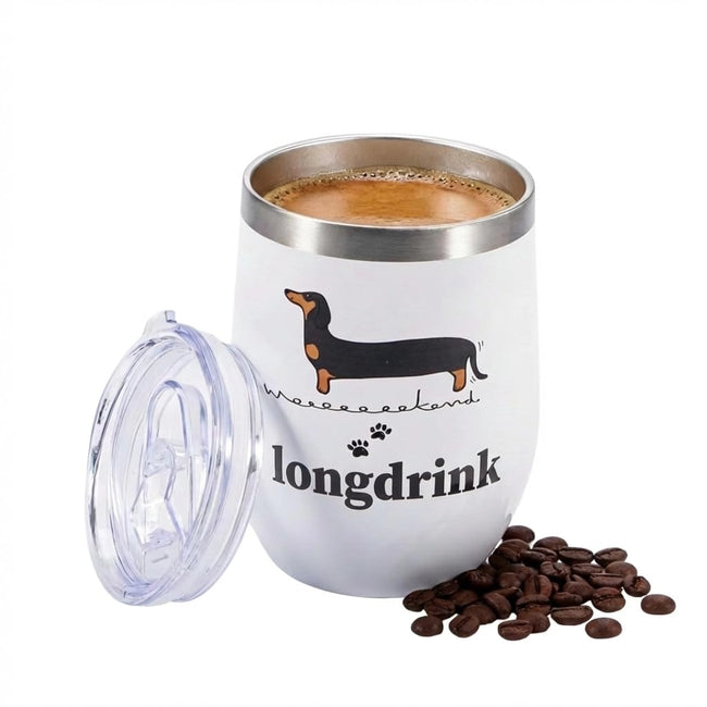 trabag Dackel-Thermobecher mit Deckel, 350 ml