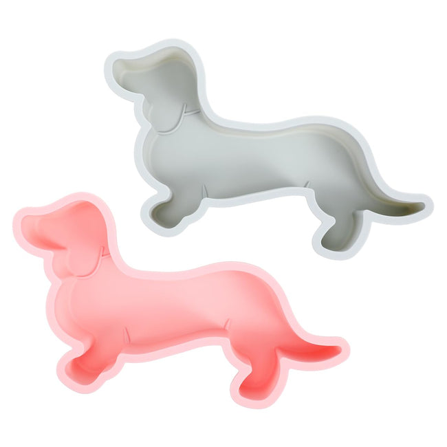 2 Stück Silikon-Kuchenform in Dackel-Hundeform Dackel Backform für Kuchen Muffin Laib Brot Toast Mousse Scone Cocktails Whisky Eiswürfelschale Tabletts Schokoladeform Keks Kuchendekoration