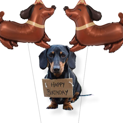 Gleemix 2 Stk Ballon Dackel, 3D Folienballon Dackel, Riesenballon Tier, Hunde Geburtstag Luftballons, Kindergeburtstag Party Ballon Deko für Jungen, Mädchen, Hunde Geburtstag