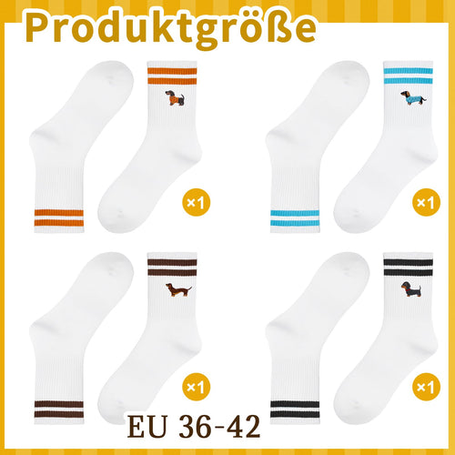 Dackel-Socken – 4 Paar in Größe 36–42 von Jadive