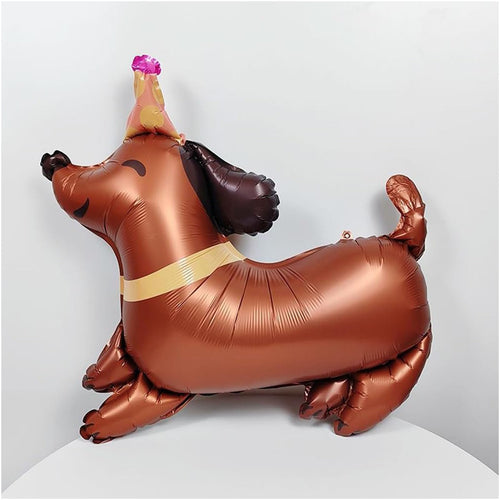 Gleemix 2 Stk Ballon Dackel, 3D Folienballon Dackel, Riesenballon Tier, Hunde Geburtstag Luftballons, Kindergeburtstag Party Ballon Deko für Jungen, Mädchen, Hunde Geburtstag