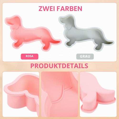2 Stück Silikon-Kuchenform in Dackel-Hundeform Dackel Backform für Kuchen Muffin Laib Brot Toast Mousse Scone Cocktails Whisky Eiswürfelschale Tabletts Schokoladeform Keks Kuchendekoration