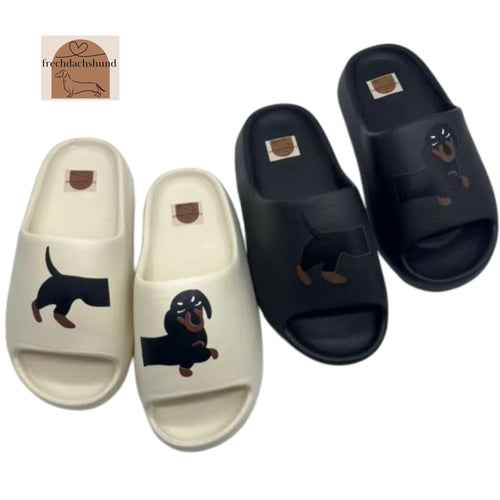 frechdachshund Dackel-Badelatschen, beige, Größe 36–37