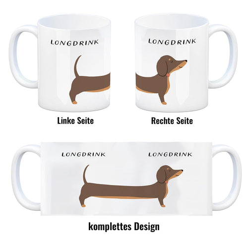 speecheese Dackel-Kaffeebecher „Longdrink“, ca. 300 ml