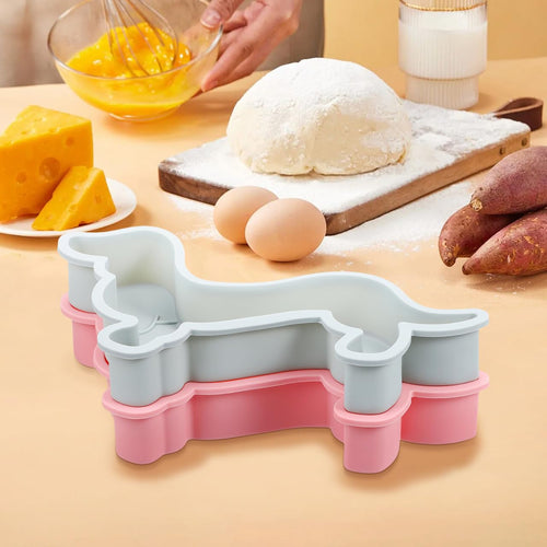 2 Stück Silikon-Kuchenform in Dackel-Hundeform Dackel Backform für Kuchen Muffin Laib Brot Toast Mousse Scone Cocktails Whisky Eiswürfelschale Tabletts Schokoladeform Keks Kuchendekoration