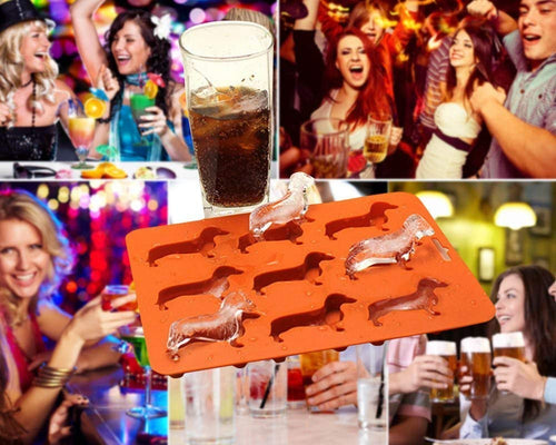 Dackel-Eiswürfelform aus Silikon – für 9 Dackel