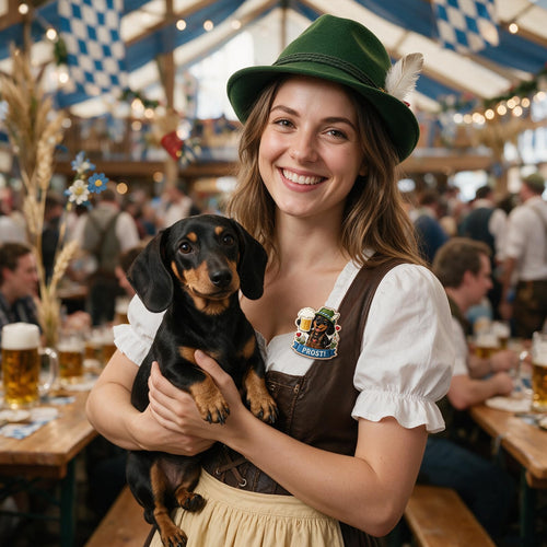Dackel-Oktoberfest-Anstecker – 12er-Set