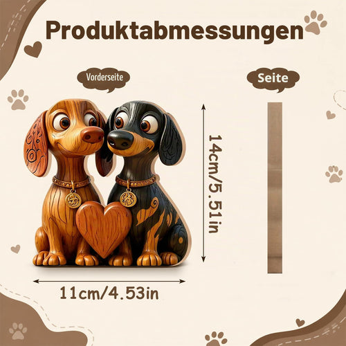 Onperpoe Dackelpaar als 2D-Holzdeko