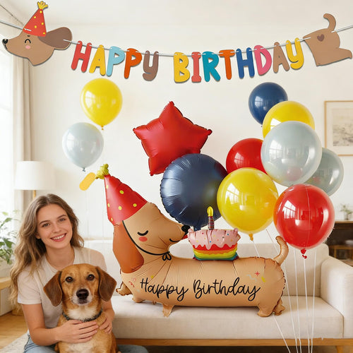 Dackel-Ballonset Happy Birthday von DuoLiAnLiang