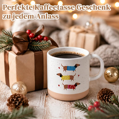 Dackel-Tasse in Beige, 360 ml von Joymaking
