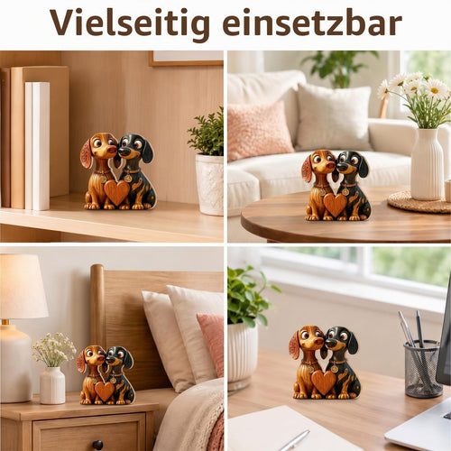 Onperpoe Dackelpaar als 2D-Holzdeko