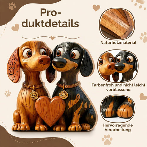 Onperpoe Dackelpaar als 2D-Holzdeko