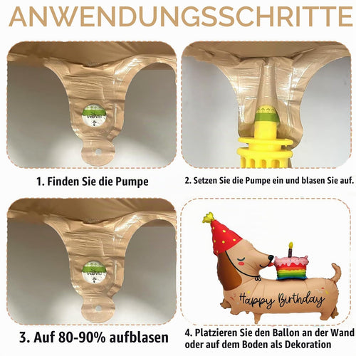 Dackel-Ballonset Happy Birthday von DuoLiAnLiang