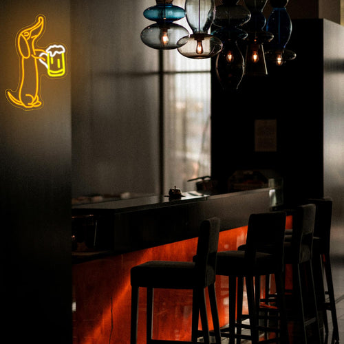 LMSIGNLY Dachshund Neon Schild für Wand Dekor Dackel LED Neon Licht Bar Neon Lichter Bier LED Neon Schilder für Haustier Shop Bar Pub Party Hund Liebhaber Dackel Geschenke Dachshund Christmas Decor