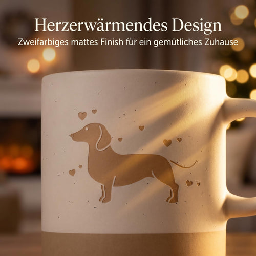 PIujsym Dackel-Tasse mit Gravur, 360 ml