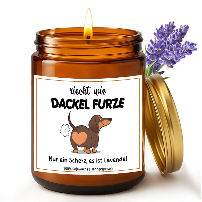 YYSWSAKY Dackel-Duftkerze mit Lavendelduft