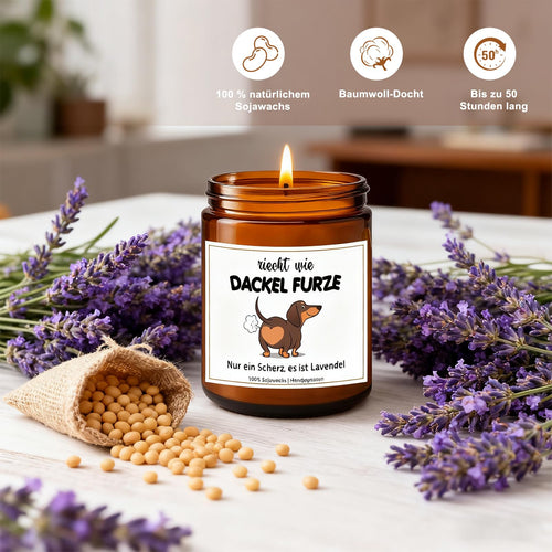 YYSWSAKY Dackel-Duftkerze mit Lavendelduft