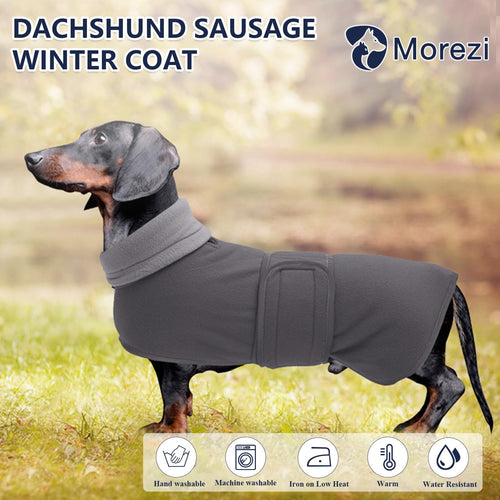 MOREZI Dackel-Wintermantel, grau, Größe M