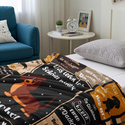 Bawzoey Dackel-Kuscheldecke, 150 × 130 cm